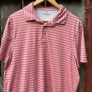 J. Crew Performance Pink Navy Striped Men's Shirt